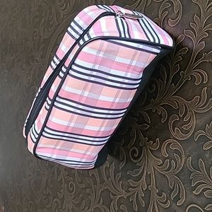 Lancome plaid zip cosmetic bag